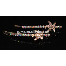 2015 Star Design Charmante glänzende Kristall Barrette Strass Bobby Pin